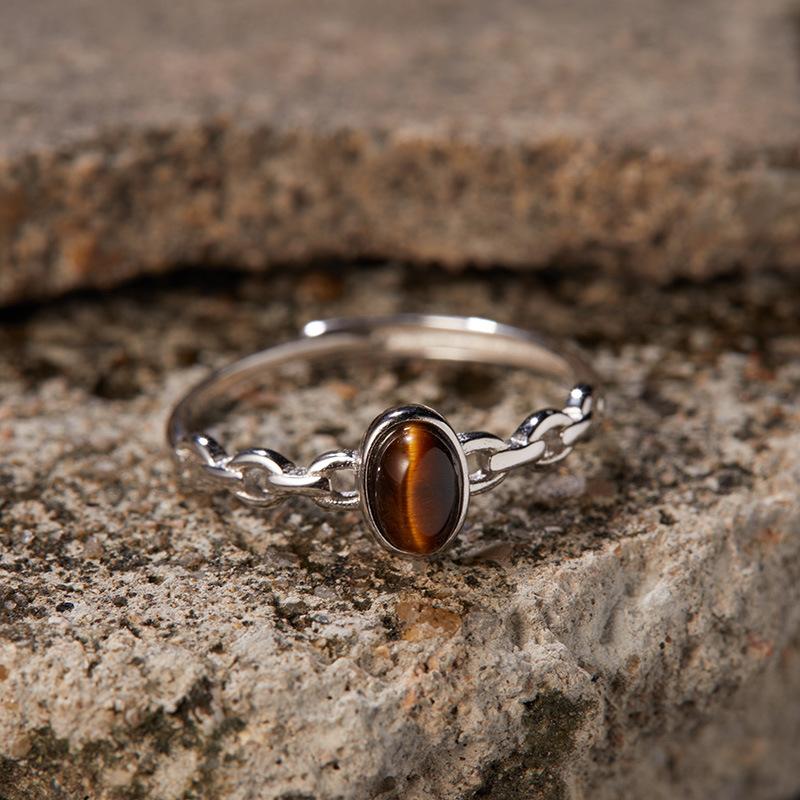 Fashion Creative S925 Sterling Silver Natural Blue Gold Jasper Tiger S Eye Color Treasure Ring Women S Cross Chain Design
Fashion Creative S925 Sterling Silver Natural Blue Gold Jasper Tiger S Eye Color Treasure Ring Women S Cross Chain Design