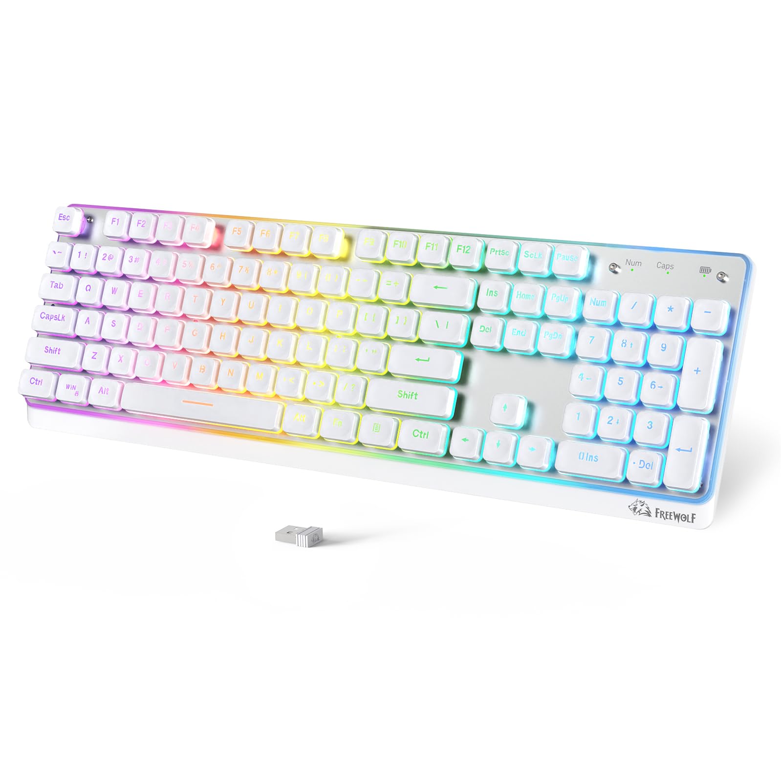 ZIYOU LANG M104 Wireless Aluminum Alloy 104 Keys with Numeric Rechargeable 4000mAh Aluminum RGB Keyboard with Technical Approval Number White білий
ZIYOU LANG M104 Wireless Aluminum Alloy 104 Keys with Numeric Rechargeable 4000mAh Aluminum RGB Keyboard with Technical Approval Number White білий