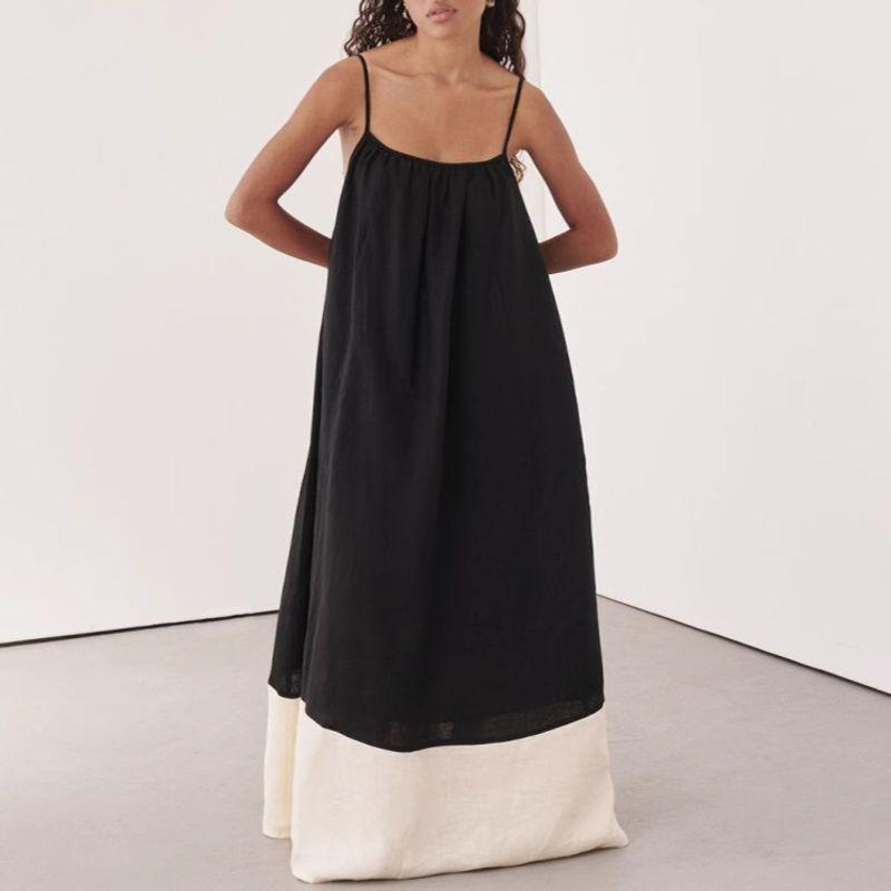 New Arrival Casual Dress Vacation Style Fashion Sleeveless Women s Color Matching Sling Long Fashion Dress Dress Black L
New Arrival Casual Dress Vacation Style Fashion Sleeveless Women s Color Matching Sling Long Fashion Dress Dress Black L