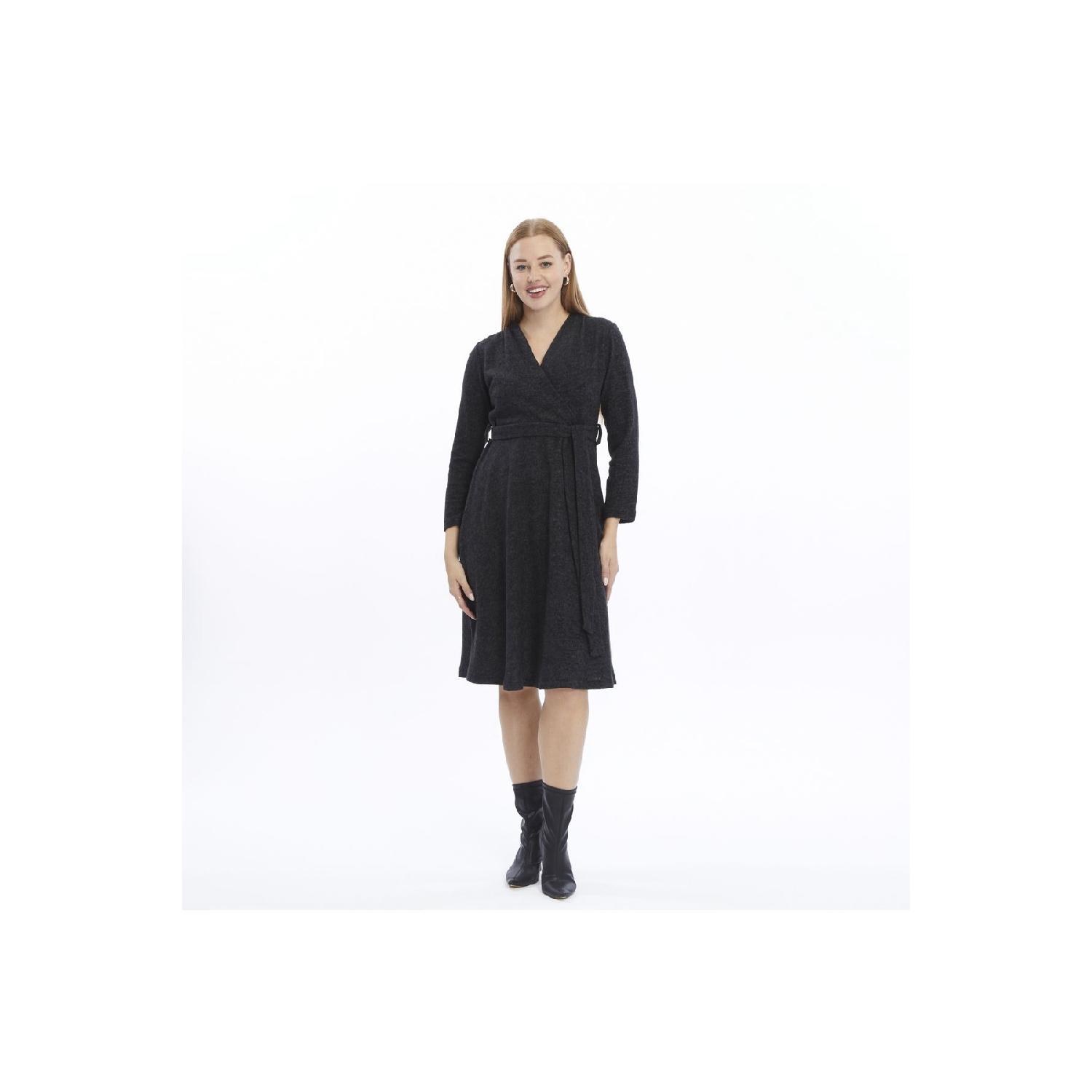 Women s Double Breasted Collar Tie Detailed Midi Winter Knitwear Dress 4451/110 38 чорний
Women s Double Breasted Collar Tie Detailed Midi Winter Knitwear Dress 4451/110 38 чорний