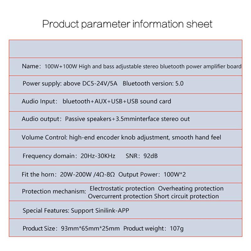 -MEOF Bluetooth 5.0 100W+100W Power Subwoofer Amplifier Board 2.1 Channel Class D Home Audio Stereo Equalizer Amp XY-T100L чорний
-MEOF Bluetooth 5.0 100W+100W Power Subwoofer Amplifier Board 2.1 Channel Class D Home Audio Stereo Equalizer Amp XY-T100L чорний