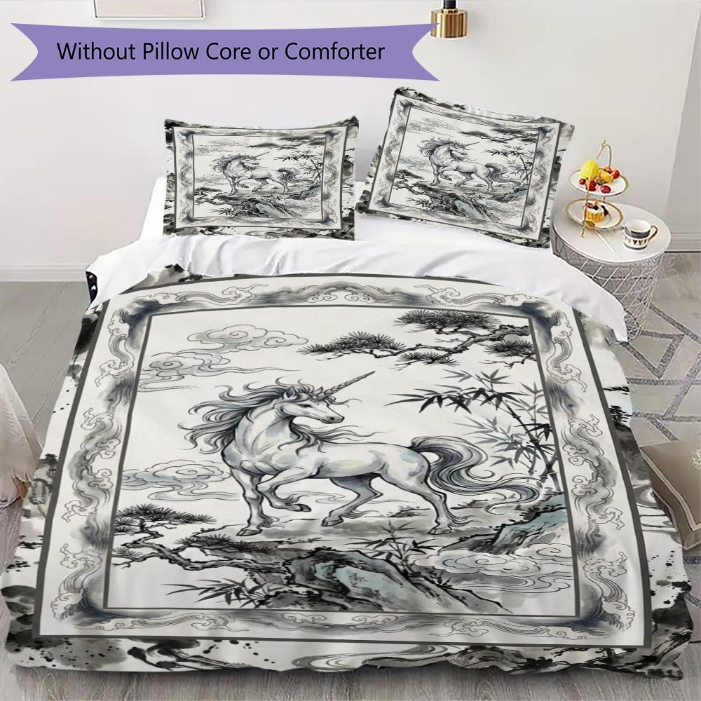 Unicorn Animal Pattern Bedding uilt Set uilt Cover Pillowcase Home Decoration Birthday Gift (1 * duvet cover + 2 * pillowcase without core)140 135x200cm
Unicorn Animal Pattern Bedding uilt Set uilt Cover Pillowcase Home Decoration Birthday Gift (1 * duvet cover + 2 * pillowcase without core)140 135x200cm