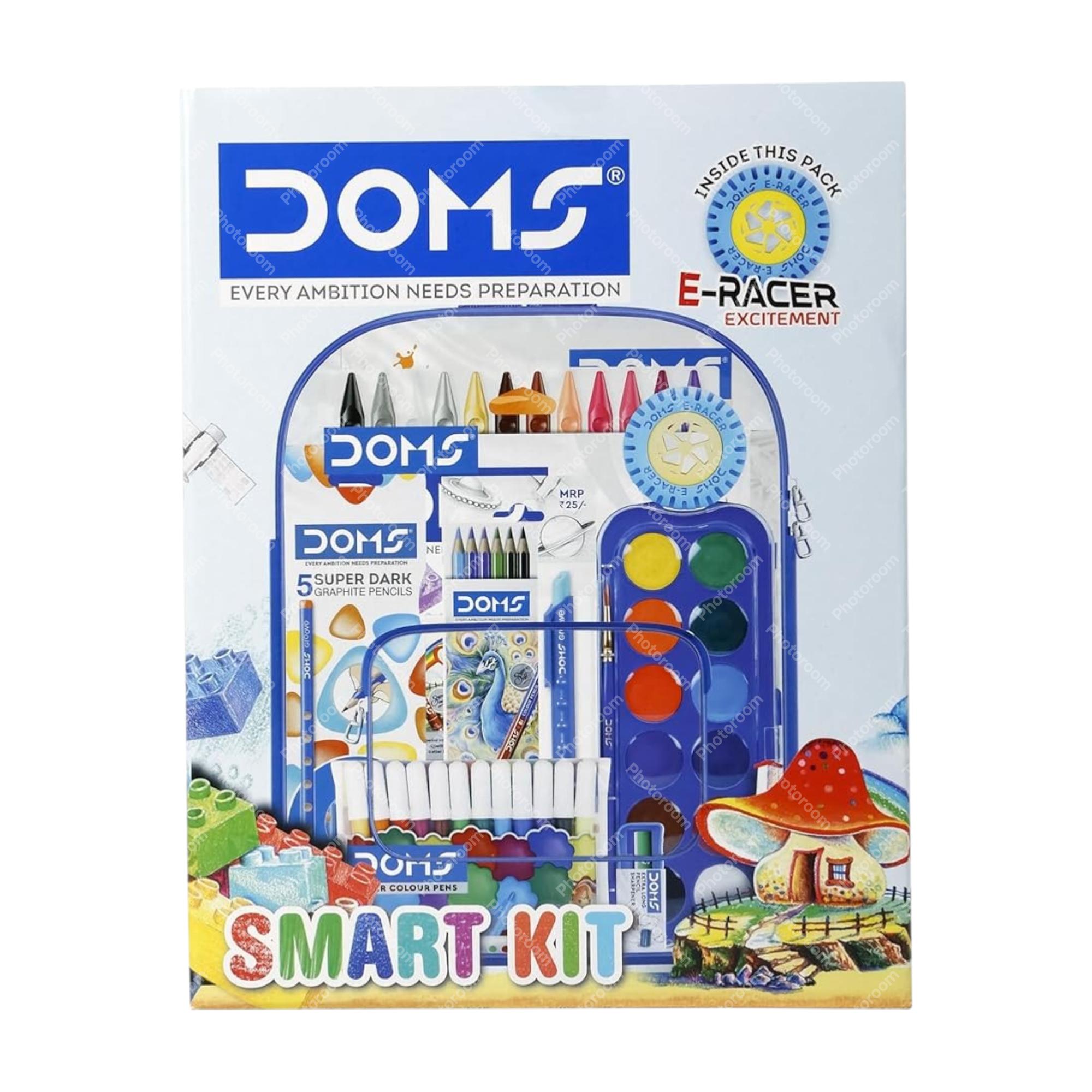 Doms Smart Stationery Kit with Transparent Zipper Bag, School Art Essentials Set for Kids Drawing Colouring Gifting
Doms Smart Stationery Kit with Transparent Zipper Bag, School Art Essentials Set for Kids Drawing Colouring Gifting