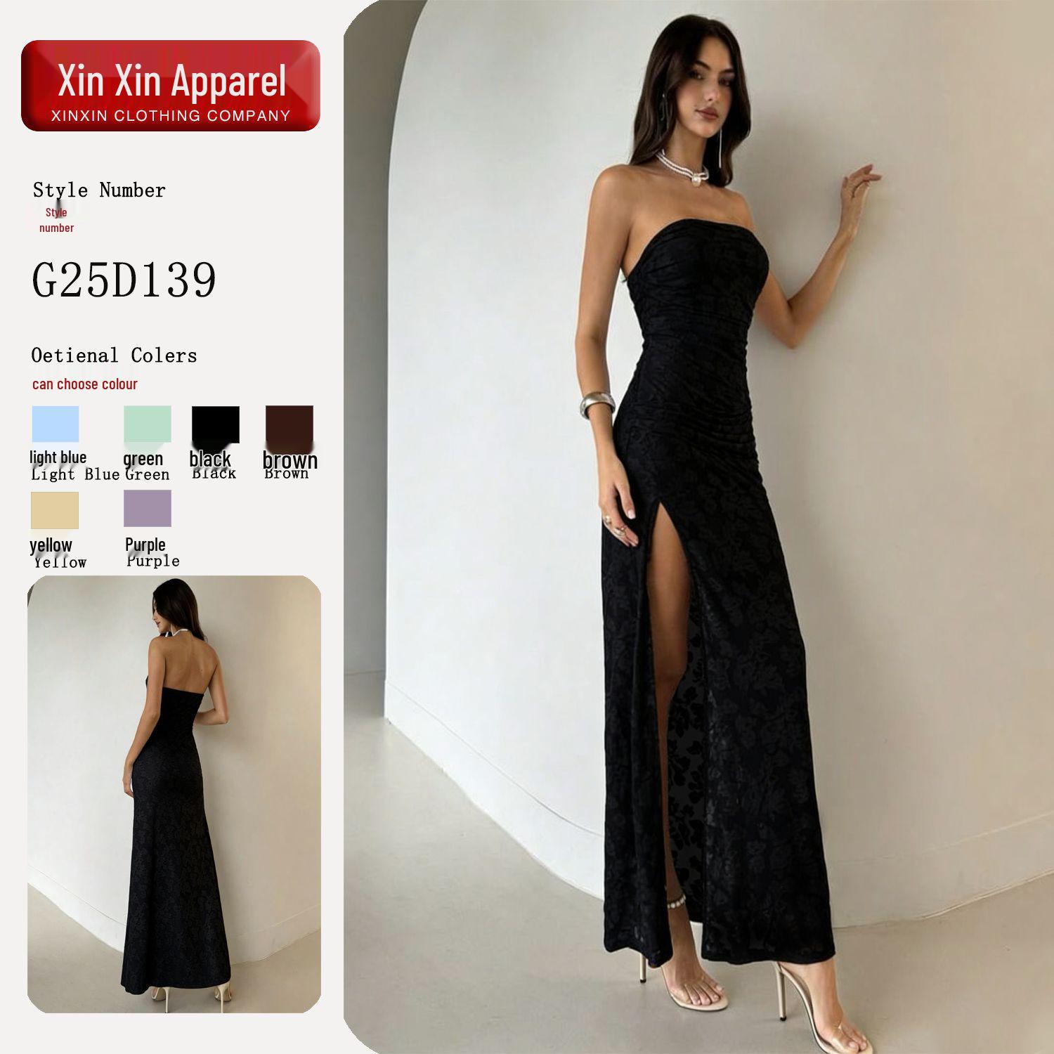 European Style Women s Sexy Jacquard Bandeau Slit Evening Gown Extra Small чорний
European Style Women s Sexy Jacquard Bandeau Slit Evening Gown Extra Small чорний