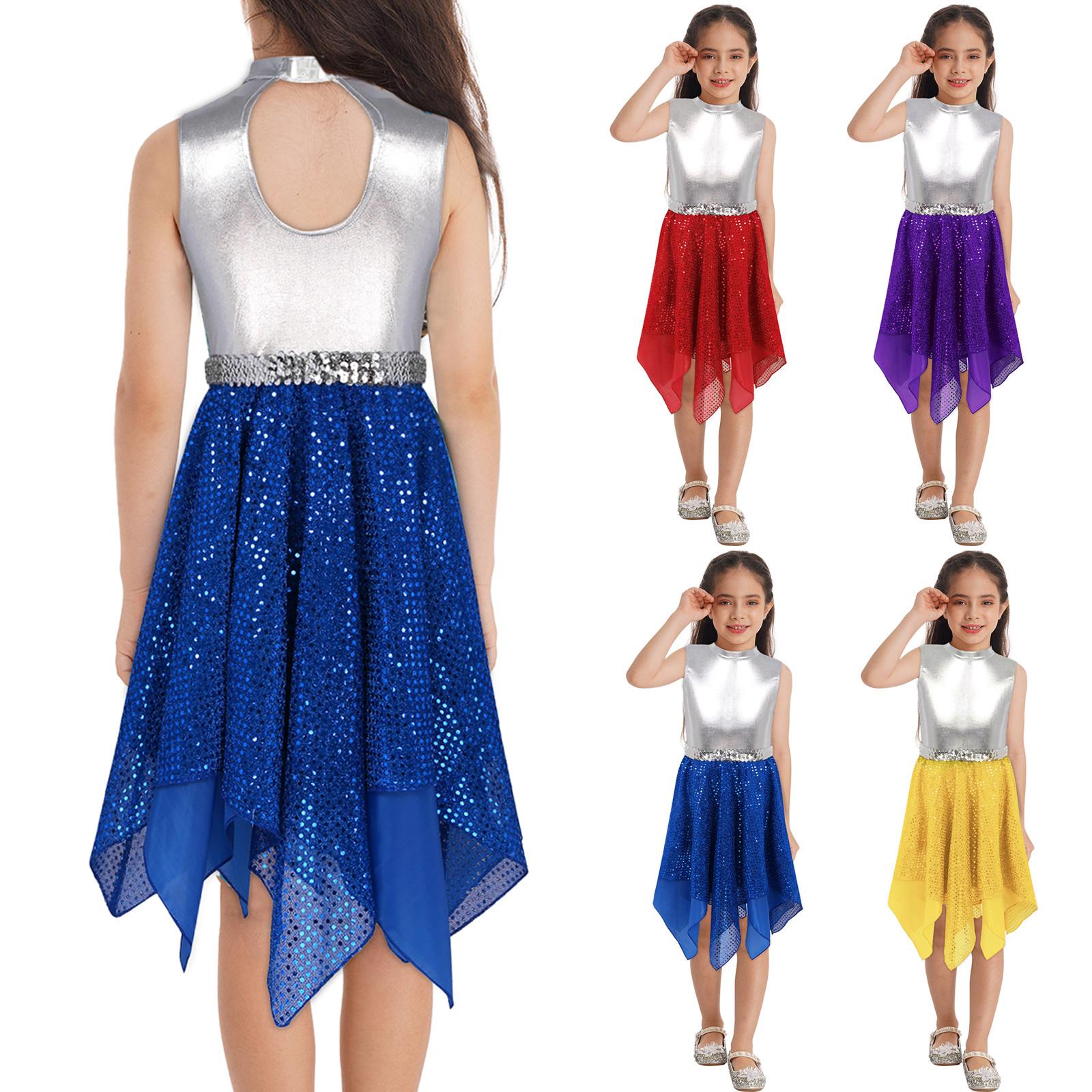 Kids Lyrical Dance Dress Sleeveless Round Neck Bronzing Cloth Shiny Sequins Decor Dance Dresses for Girls 5-6 Years королівський синій колір
Kids Lyrical Dance Dress Sleeveless Round Neck Bronzing Cloth Shiny Sequins Decor Dance Dresses for Girls 5-6 Years королівський синій колір