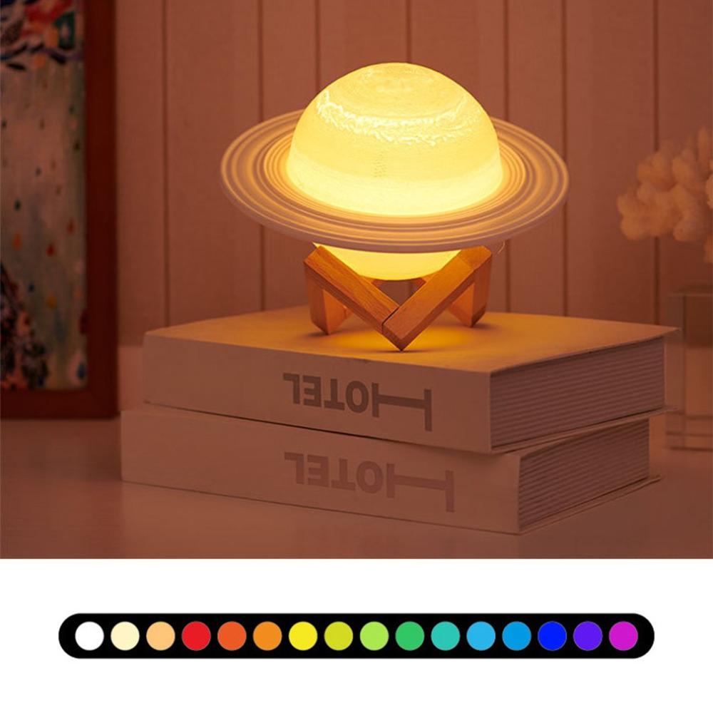 13cm Saturn Lamp with Wood Stand 16 Colors LED 3D Print Decor USB Rechargeable Remote & Touch Control Nursery Night Light A
13cm Saturn Lamp with Wood Stand 16 Colors LED 3D Print Decor USB Rechargeable Remote & Touch Control Nursery Night Light A