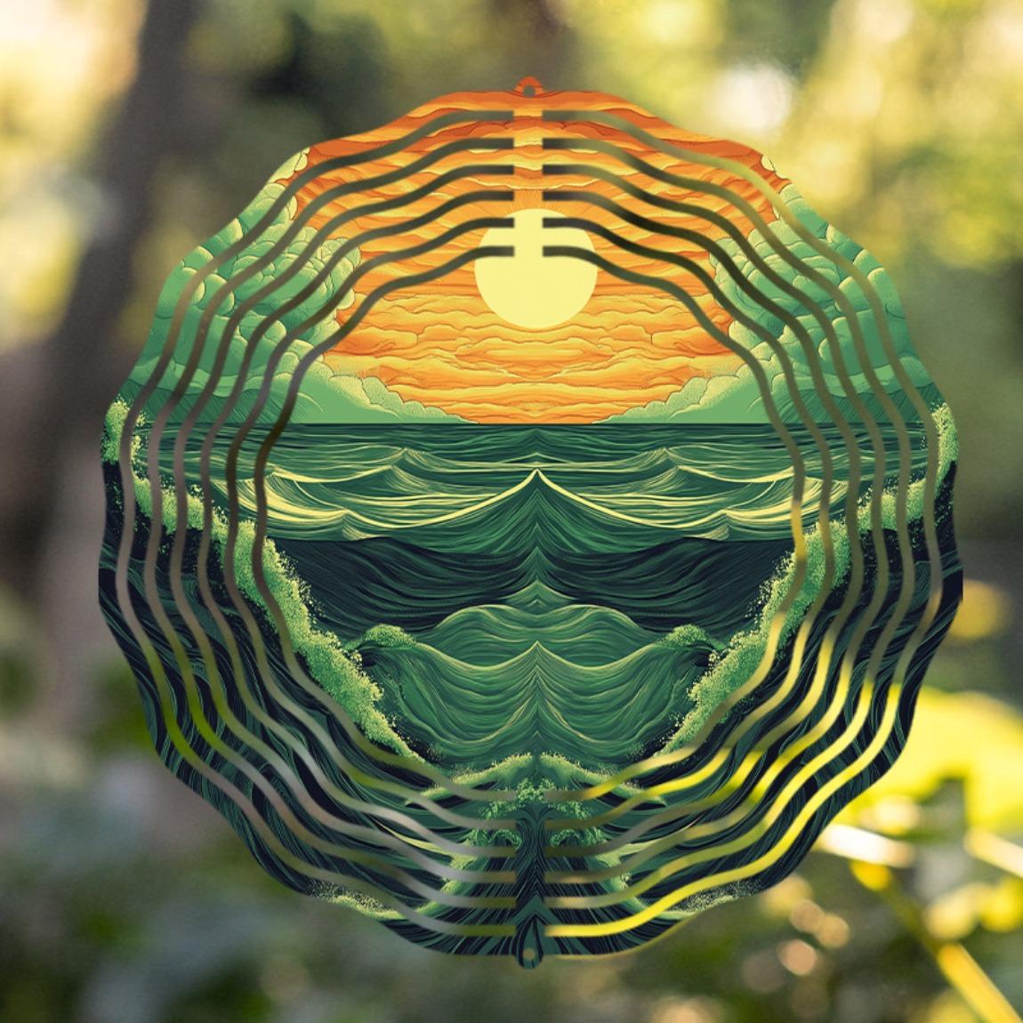 10 Inch Hanging Wind Spinner Seaside Sunset Design Outdoor Wind Chime 360 Rotating Hook for Garden Balcony Decor Spring Summer 01A
10 Inch Hanging Wind Spinner Seaside Sunset Design Outdoor Wind Chime 360 Rotating Hook for Garden Balcony Decor Spring Summer 01A