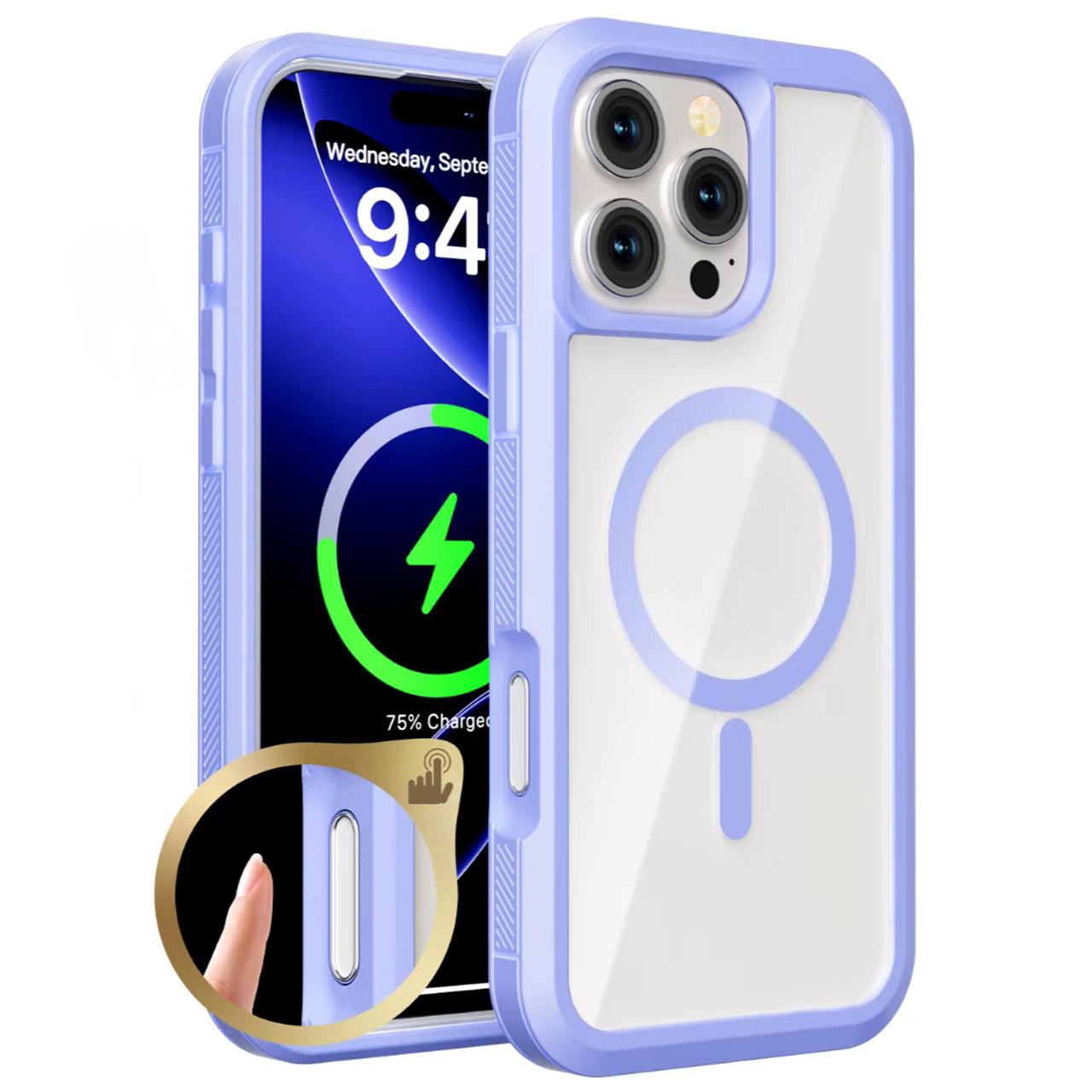 For iPhone 16 Pro Magnetic Case Translucent Detachable 2 in 1 TPU+PC Shockproof Phone Cover Light Purple
For iPhone 16 Pro Magnetic Case Translucent Detachable 2 in 1 TPU+PC Shockproof Phone Cover Light Purple