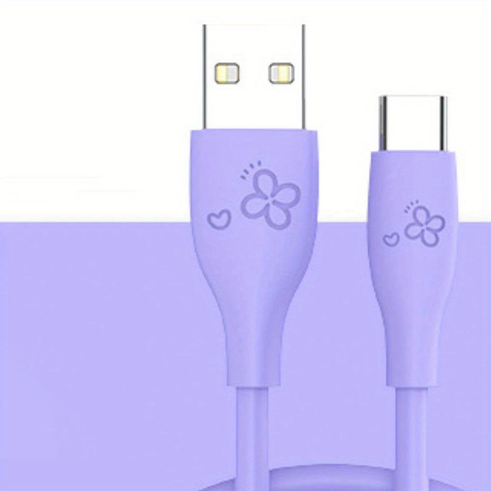 Кабель передачи данных Type-C, мягкий силиконовый кабель передачи данных, кабель передачи данных 3A 0.3M фиолетовый
Кабель передачи данных Type-C, мягкий силиконовый кабель передачи данных, кабель передачи данных 3A 0.3M фиолетовый