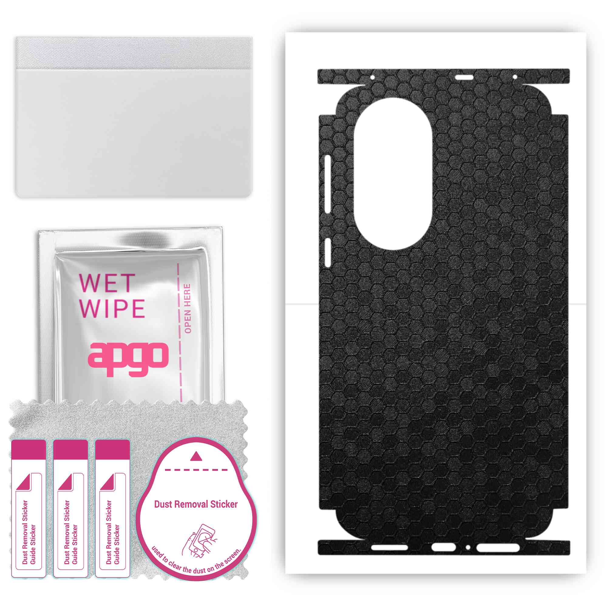 apgo Protective Skin Sticker for the back+sides compatible with Huawei P50, Full Wrap Film, Foil, Vinyl - Pattern Black Honeycomb
apgo Protective Skin Sticker for the back+sides compatible with Huawei P50, Full Wrap Film, Foil, Vinyl - Pattern Black Honeycomb