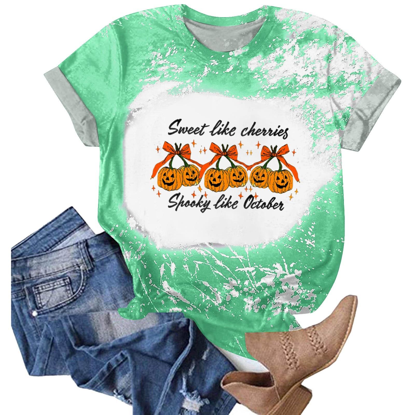 Хэллоуинские футболки для женщин Милая футболка Осенняя футболка Градиентные графические футболки Повседневные топы с коротким рукавом M
Хэллоуинские футболки для женщин Милая футболка Осенняя футболка Градиентные графические футболки Повседневные топы с коротким рукавом M