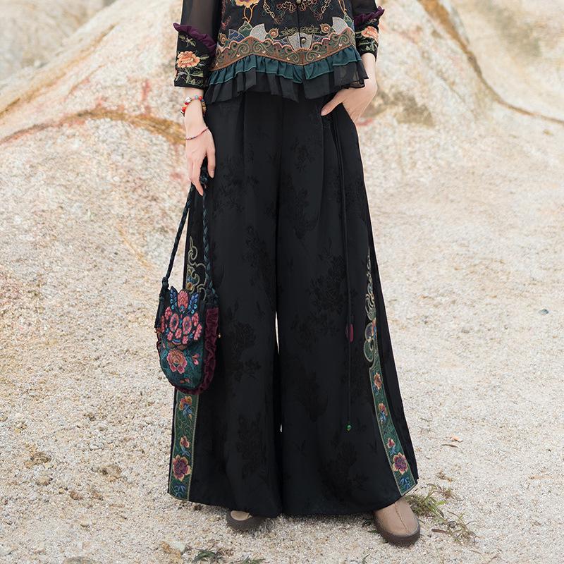 Women s Ethnic Embroidered Wide-Leg Satin Pants – Elastic Waist Casual Draping Skirt Trousers One Size чёрный
Women s Ethnic Embroidered Wide-Leg Satin Pants – Elastic Waist Casual Draping Skirt Trousers One Size чёрный