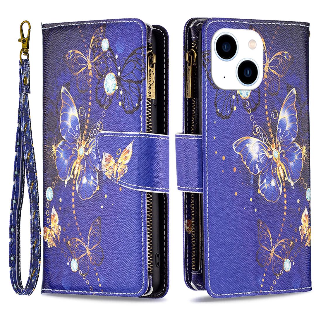 BF03 PU Leather Zipper Pocket Phone Case for iPhone 15,Pattern Printing Stand Wallet Cover Purple Butterflies
BF03 PU Leather Zipper Pocket Phone Case for iPhone 15,Pattern Printing Stand Wallet Cover Purple Butterflies