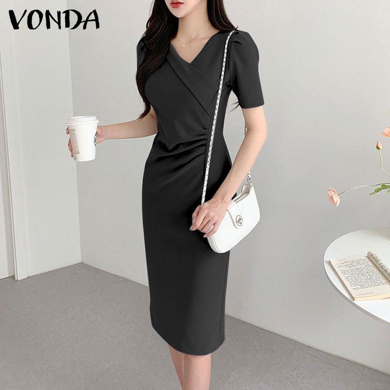 VONDA женское летнее однотонное длинное платье с v-образным вырезом и короткими рукавами, плиссированной талией 5XL синий
VONDA женское летнее однотонное длинное платье с v-образным вырезом и короткими рукавами, плиссированной талией 5XL синий