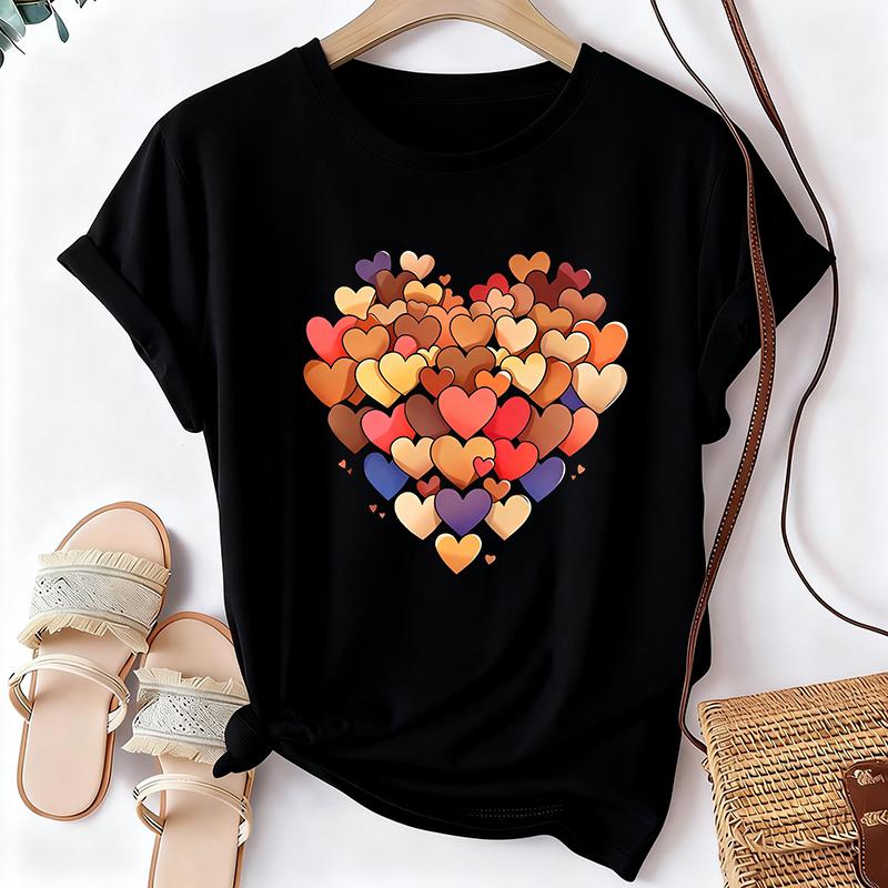 Womens Casual Short Sleeve Y2k Top Round Neck TShirt with Heart Filled Print 90s Korean Style T Shirt Graphic Tshirt Clothes S
Womens Casual Short Sleeve Y2k Top Round Neck TShirt with Heart Filled Print 90s Korean Style T Shirt Graphic Tshirt Clothes S