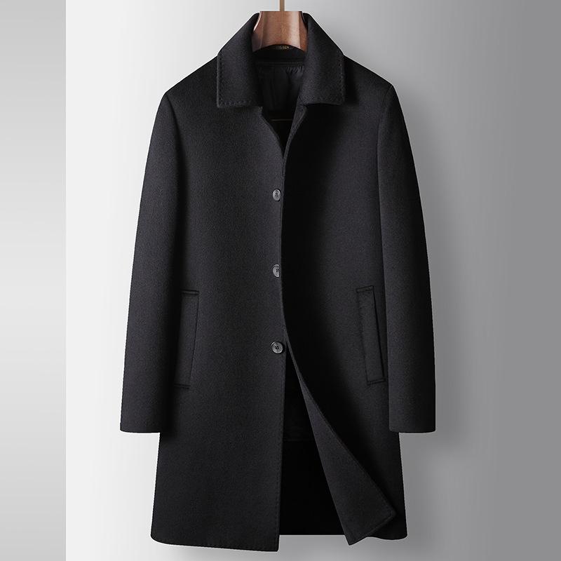 Мужское шерстяное пальто осень и зима средняя и длинная куртка Executive Lapel Take-off Goose Down Linen Двустороннее шерстяное пальто для деловых людей среднего возраста 185 чёрный
Мужское шерстяное пальто осень и зима средняя и длинная куртка Executive Lapel Take-off Goose Down Linen Двустороннее шерстяное пальто для деловых людей среднего возраста 185 чёрный