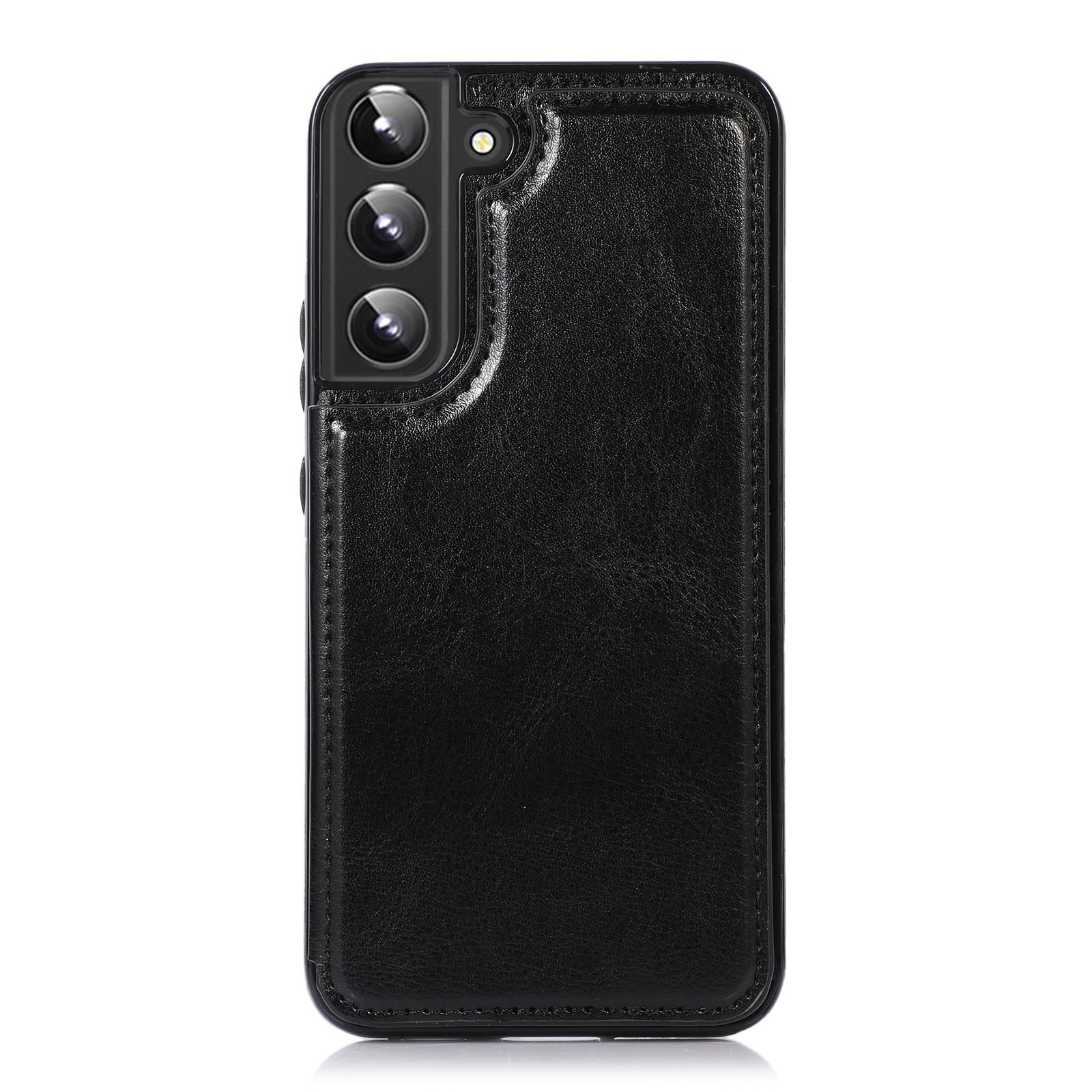 Crazy Horse Texture PU Leather Coated TPU Phone Case Kickstand Double Magnetic Clasp Back Shell with Card Slots for Samsung Galaxy S22 5G Black
Crazy Horse Texture PU Leather Coated TPU Phone Case Kickstand Double Magnetic Clasp Back Shell with Card Slots for Samsung Galaxy S22 5G Black