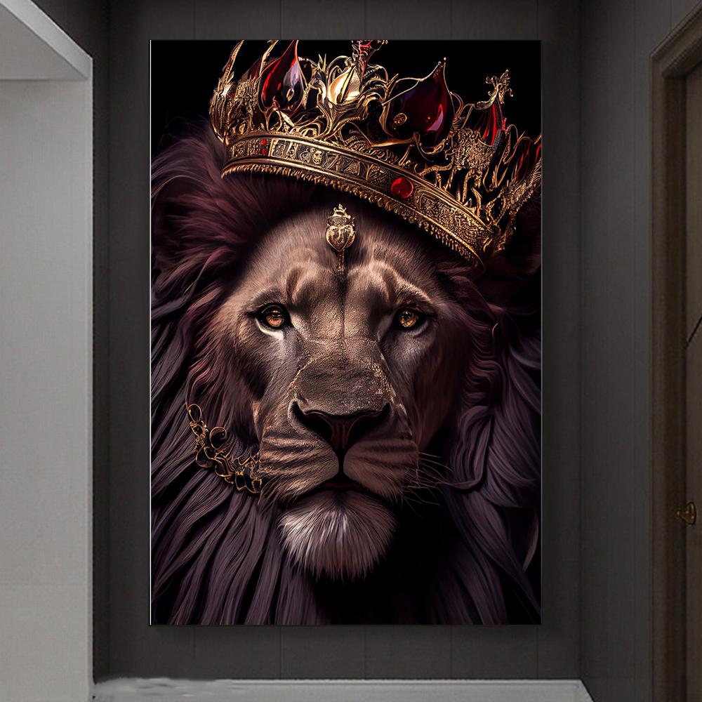 Красный Король Лев Рубин Золотая Корона Винтажный Абстрактный Анимал Настенное Искусство Холст Живопись Художественные Плакаты и Принты для гостиной Дом Современное украшение Картины 
Красный Король Лев Рубин Золотая Корона Винтажный Абстрактный Анимал Настенное Искусство Холст Живопись Художественные Плакаты и Принты для гостиной Дом Современное украшение Картины
