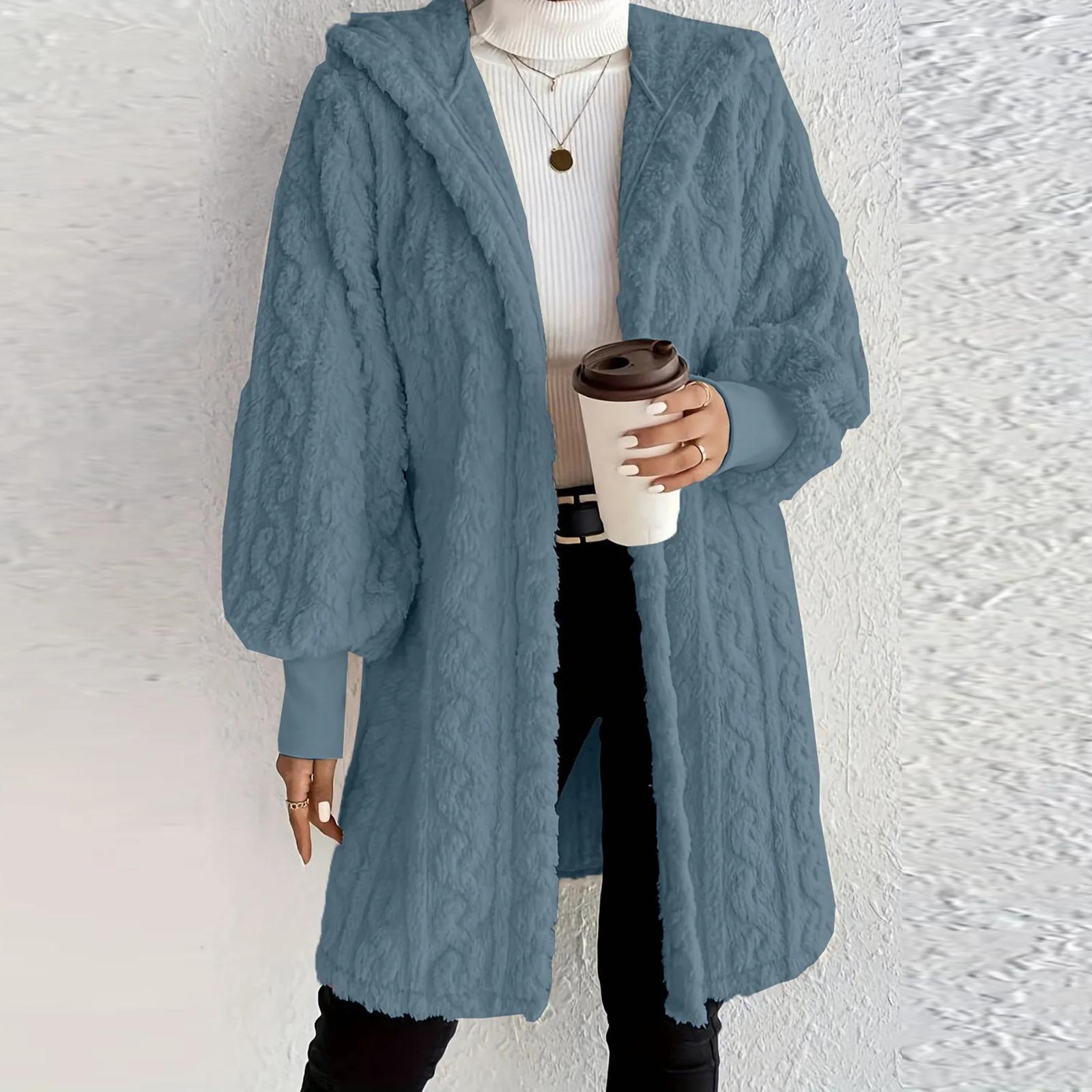 Женская модная однотонная флисовая куртка с капюшоном и длинными рукавами свободного кроя L синий
Женская модная однотонная флисовая куртка с капюшоном и длинными рукавами свободного кроя L синий