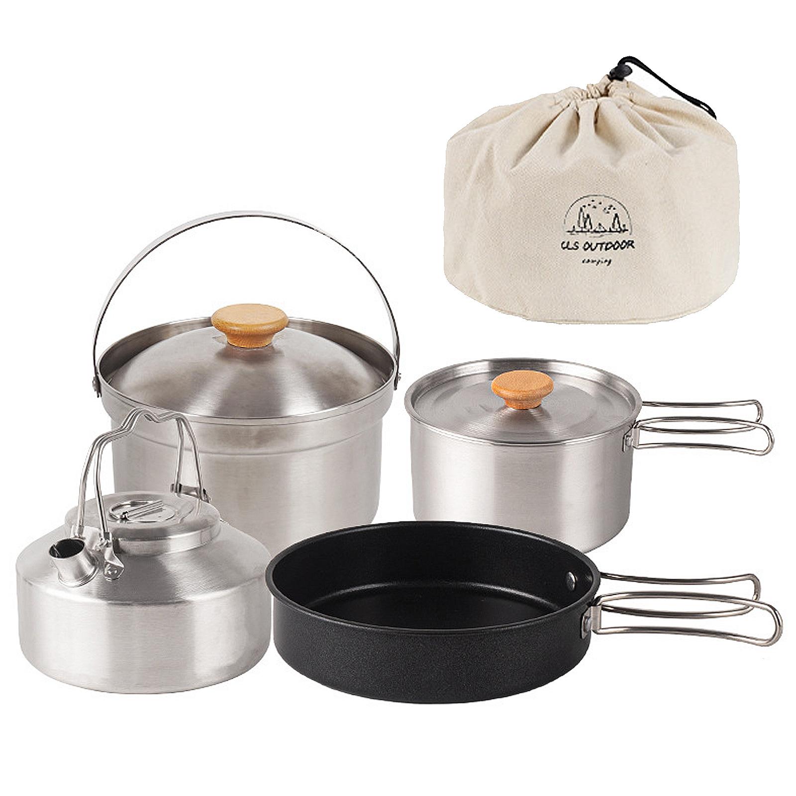 Stainless Steel Camping Cookware Utensils With Storage Bag Cookware Pot Cooking Outdoor Tableware Easy to Use and Clean 1
Stainless Steel Camping Cookware Utensils With Storage Bag Cookware Pot Cooking Outdoor Tableware Easy to Use and Clean 1