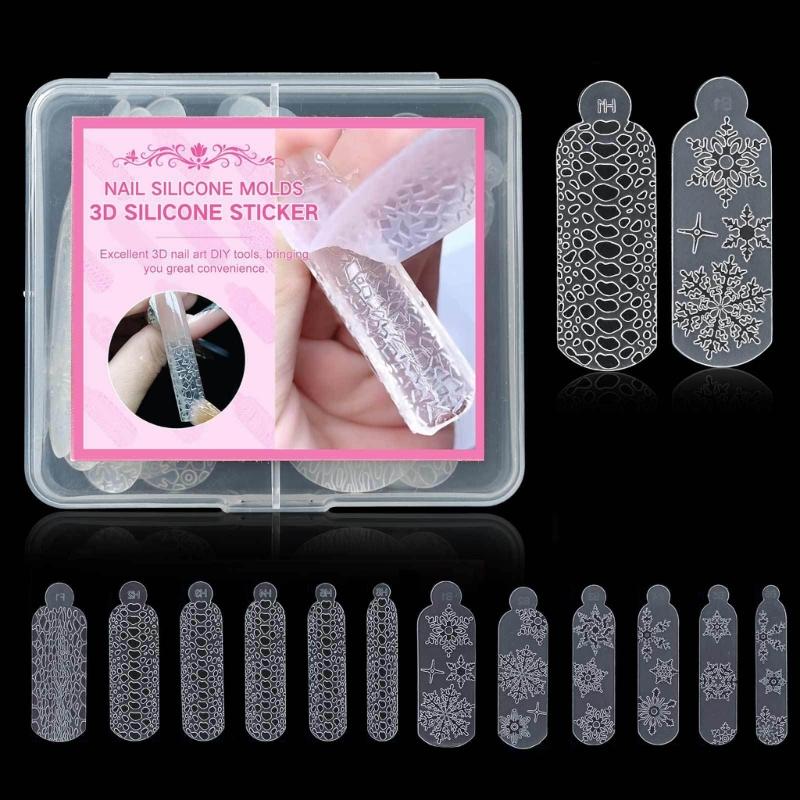 3D Silicone Nail Art Mold for Christmas Snowflake and Leopard Print Designs Reusable Easy to Use DIY Nail Template
3D Silicone Nail Art Mold for Christmas Snowflake and Leopard Print Designs Reusable Easy to Use DIY Nail Template