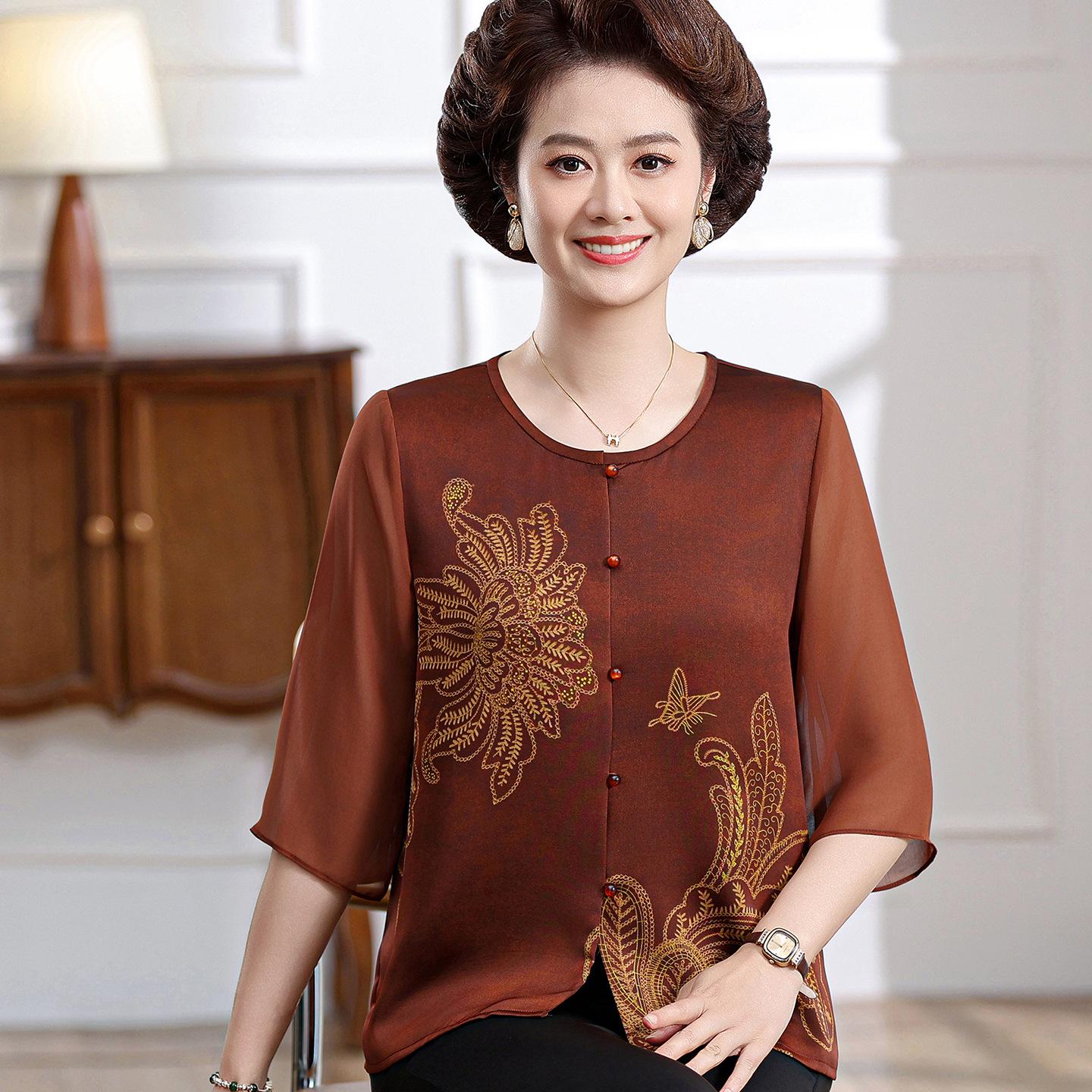 Stylish Summer 2026 Printed Cardigan for Middle-Aged & Elderly Women - Slimming Round Neck Top 3XL (Recommended 120-135 jin) brick червоний колір
Stylish Summer 2026 Printed Cardigan for Middle-Aged & Elderly Women - Slimming Round Neck Top 3XL (Recommended 120-135 jin) brick червоний колір