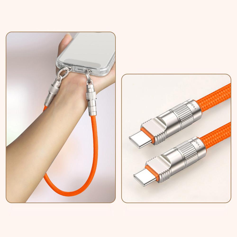 30cm Cell Phone Wrist Strap Charging Cable Type-C to Type-C 66W Fast Charge Data Cord Phone Lanyard Orange
30cm Cell Phone Wrist Strap Charging Cable Type-C to Type-C 66W Fast Charge Data Cord Phone Lanyard Orange