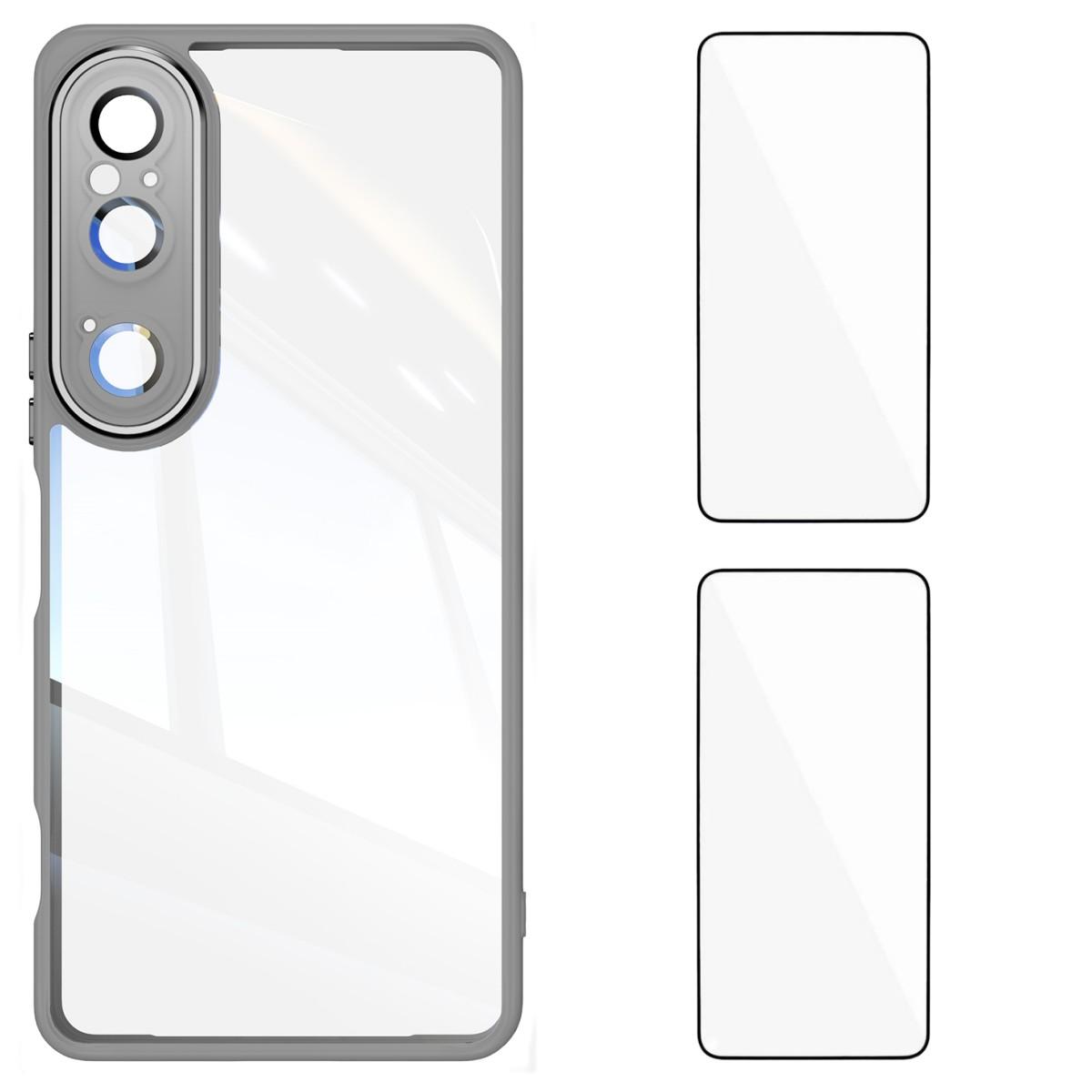 For Sony Xperia 1 VI TPU Case WANLONFENG Drop-proof Clear Phone Cover with 2Pcs Tempered Glass Film Grey
For Sony Xperia 1 VI TPU Case WANLONFENG Drop-proof Clear Phone Cover with 2Pcs Tempered Glass Film Grey