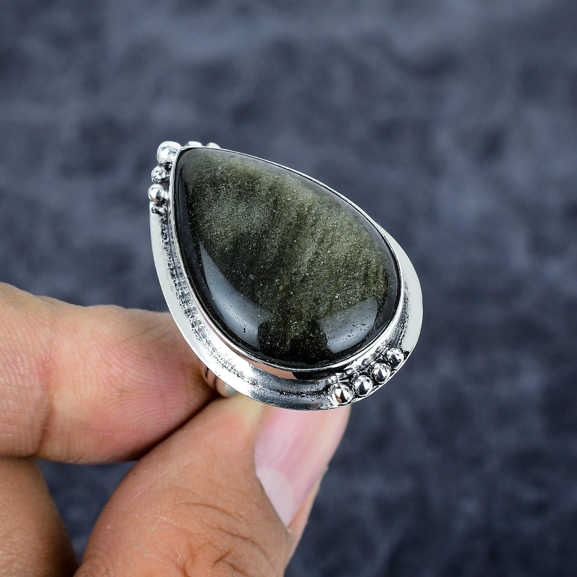 Silversheen Obsidian Gemstone 925 Sterling Silver Jewelry Ring Size 8.5 M-2801
Silversheen Obsidian Gemstone 925 Sterling Silver Jewelry Ring Size 8.5 M-2801
