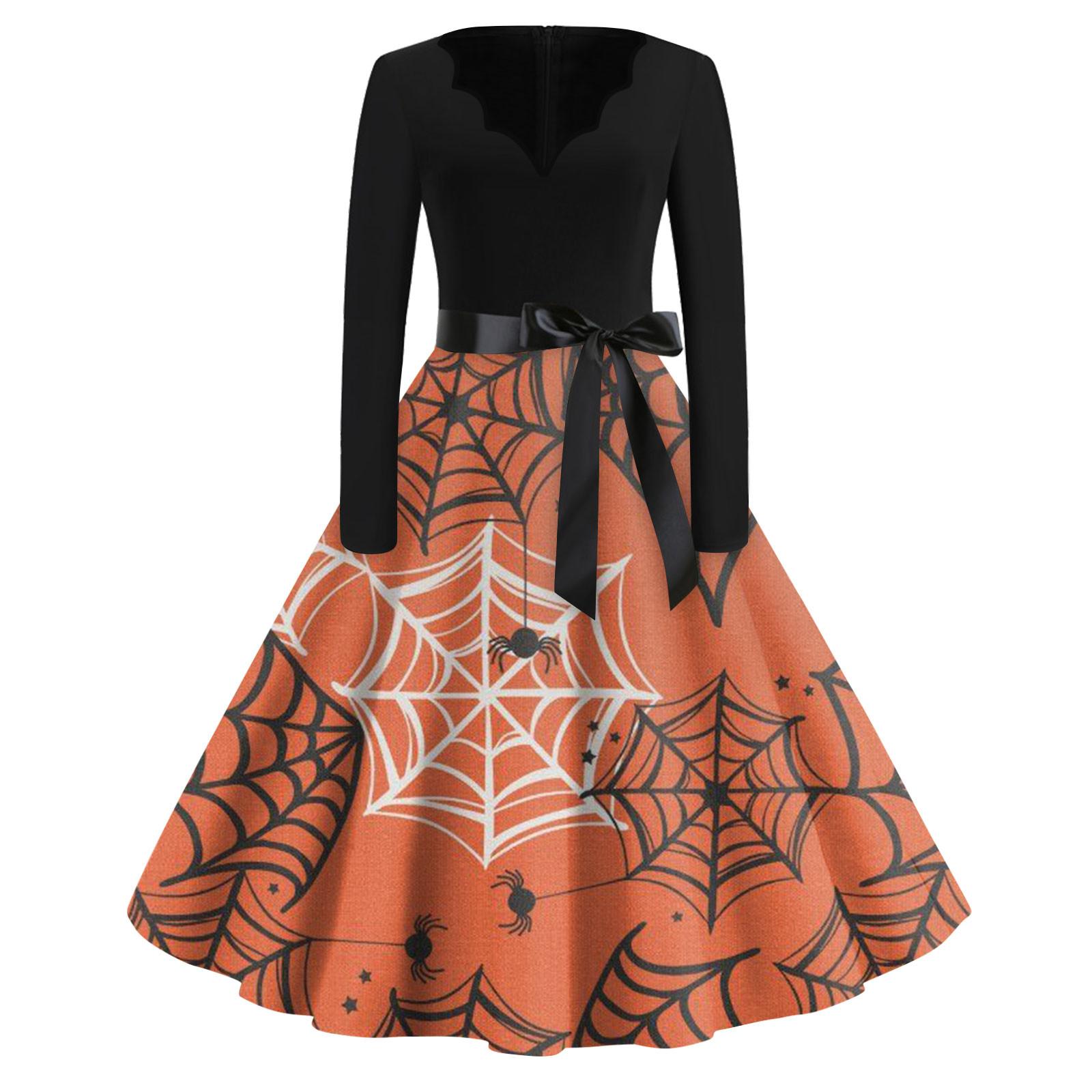 Женская мода с v-образным вырезом, повседневные тонкие платья с длинными рукавами и принтом на Хэллоуин XXXL шафрановый
Женская мода с v-образным вырезом, повседневные тонкие платья с длинными рукавами и принтом на Хэллоуин XXXL шафрановый