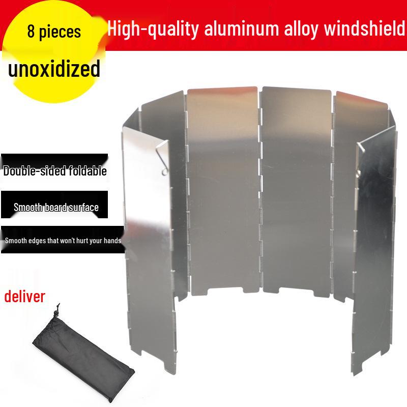 Ultralight Aluminum Foldable Camping Stove Windshield with Pegs - 8-Piece Set & Cloth Bag
Ultralight Aluminum Foldable Camping Stove Windshield with Pegs - 8-Piece Set & Cloth Bag