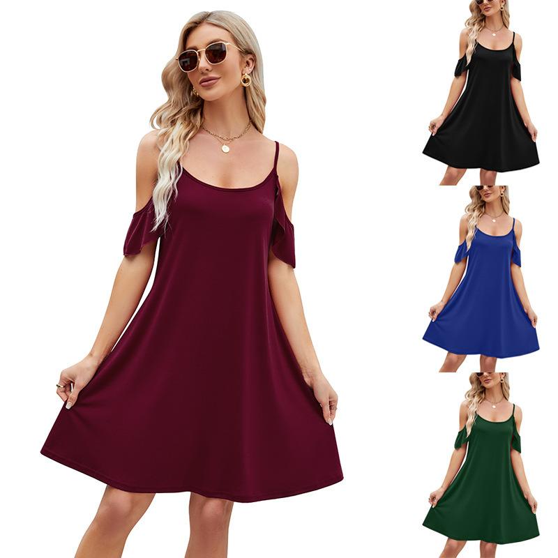YJKDYK Women s Summer Sundresses Female Casual Camisole Vest Off Shoulder Ruffle Sleeves Dress Women s Beach Dress Summer Dress S чорний
YJKDYK Women s Summer Sundresses Female Casual Camisole Vest Off Shoulder Ruffle Sleeves Dress Women s Beach Dress Summer Dress S чорний