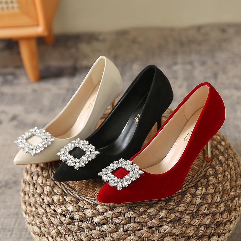 2025 French Style Off-White Rhinestone Bridal Stilettos: Pointed Toe Square Buckle High Heels for Women 34
2025 French Style Off-White Rhinestone Bridal Stilettos: Pointed Toe Square Buckle High Heels for Women 34