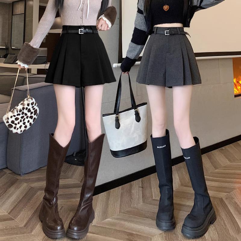 2024 Autumn/Winter High-Waist Wool Blend Pleated Shorts - Women s A-Line Wide-Leg Casual Boots-Style Pants XS кофейный
2024 Autumn/Winter High-Waist Wool Blend Pleated Shorts - Women s A-Line Wide-Leg Casual Boots-Style Pants XS кофейный