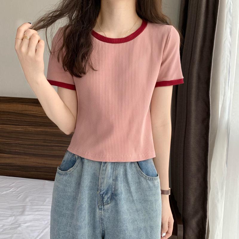Women s Summer Slim Ice Silk Color Block T-Shirt - Round Neck, Short Sleeve, Trendy & Versatile Fashion Top 2XL (recommended for 120-135 jin) розовый
Women s Summer Slim Ice Silk Color Block T-Shirt - Round Neck, Short Sleeve, Trendy & Versatile Fashion Top 2XL (recommended for 120-135 jin) розовый