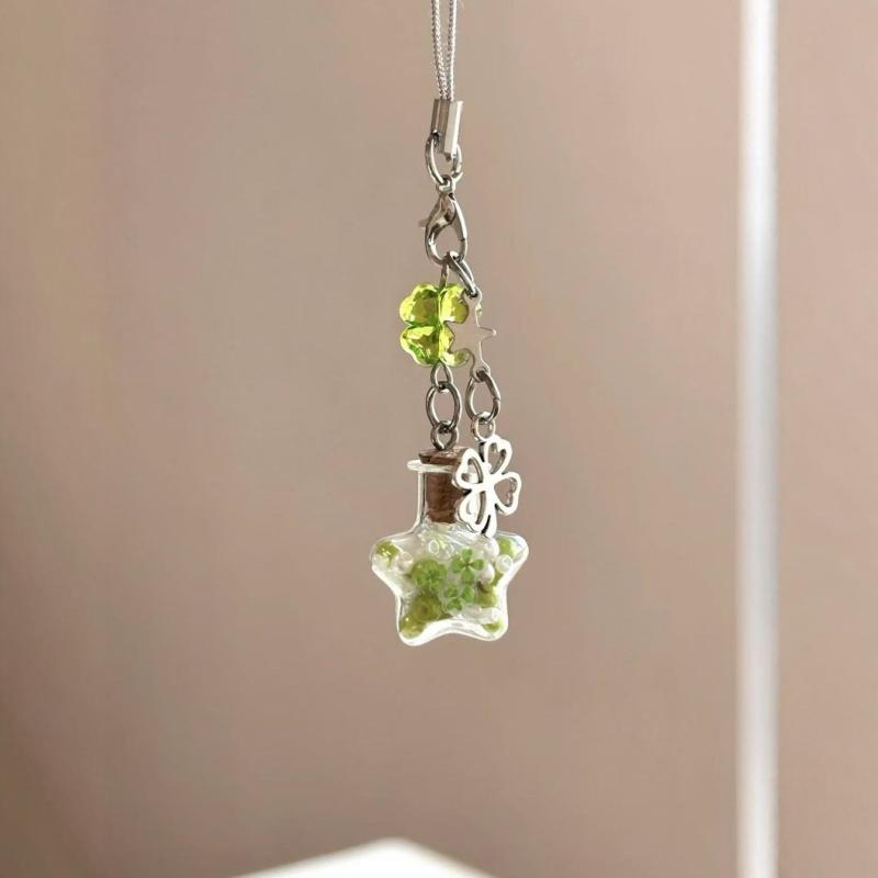 Charm Lucky Four Leaf Clovers Wishing Bottle Beaded Phone Pendant Fashionable Ornament Cell Phone Keyring Strap Lanyard
Charm Lucky Four Leaf Clovers Wishing Bottle Beaded Phone Pendant Fashionable Ornament Cell Phone Keyring Strap Lanyard