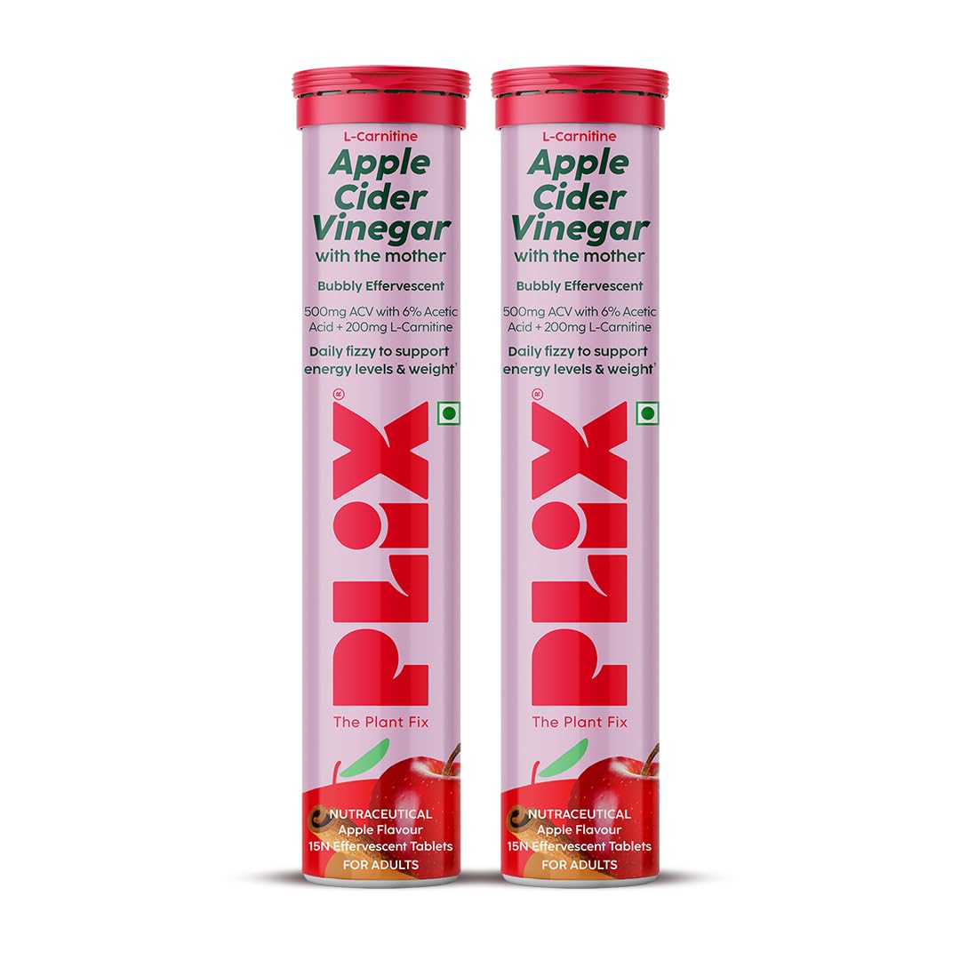 Plix L-Carnitine ACV Effervescent Tablets Apple Flavor Energy Support Drink Mix 15 Tablets X Pack Of 2
Plix L-Carnitine ACV Effervescent Tablets Apple Flavor Energy Support Drink Mix 15 Tablets X Pack Of 2