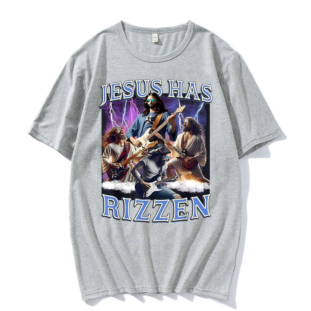 Funny Jesus Has Rizzen Rock Star Tee Shirt Women Clothing Fashion Gothic Cool T Shirt Unisex High Quality Cotton Summer T-shirts 4XL
Funny Jesus Has Rizzen Rock Star Tee Shirt Women Clothing Fashion Gothic Cool T Shirt Unisex High Quality Cotton Summer T-shirts 4XL