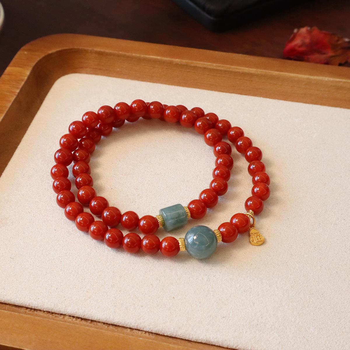 Natural Nanhong agate bracelet, women s double circle transfer bead bracelet.fashion women daily jewelry gift
Natural Nanhong agate bracelet, women s double circle transfer bead bracelet.fashion women daily jewelry gift