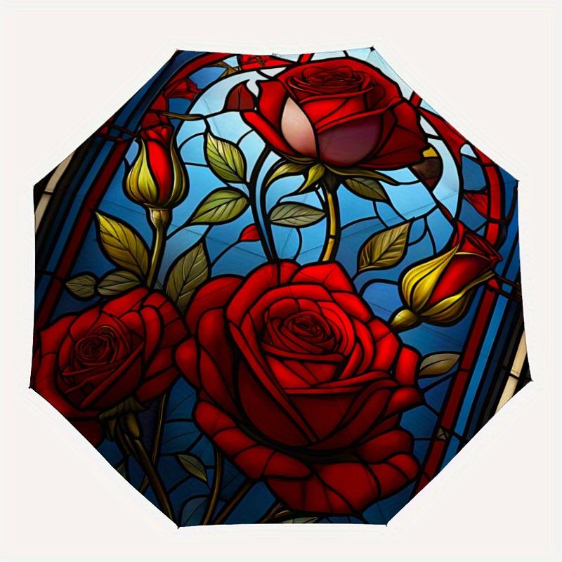 1pc Rose Window Automatic Folding Umbrella - Lightweight, Retractable Design with 8-Rib Durability, Perfect for Outdoor191
1pc Rose Window Automatic Folding Umbrella - Lightweight, Retractable Design with 8-Rib Durability, Perfect for Outdoor191