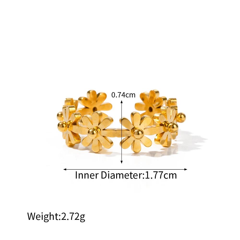Sunflower Open Rings for Women Waterproof Hypoallergenic Multilayer Metal Texture Flower-shape Finger Ring Delicate Zircon New opening
Sunflower Open Rings for Women Waterproof Hypoallergenic Multilayer Metal Texture Flower-shape Finger Ring Delicate Zircon New opening