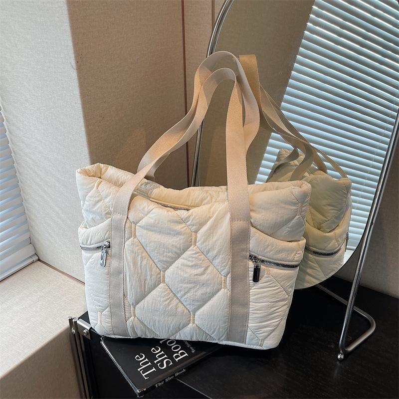 Вместительная повседневная сумка-тоут, женская новая ромбовидная хлопковая сумка, универсальная классическая сумка-мессенджер для работы