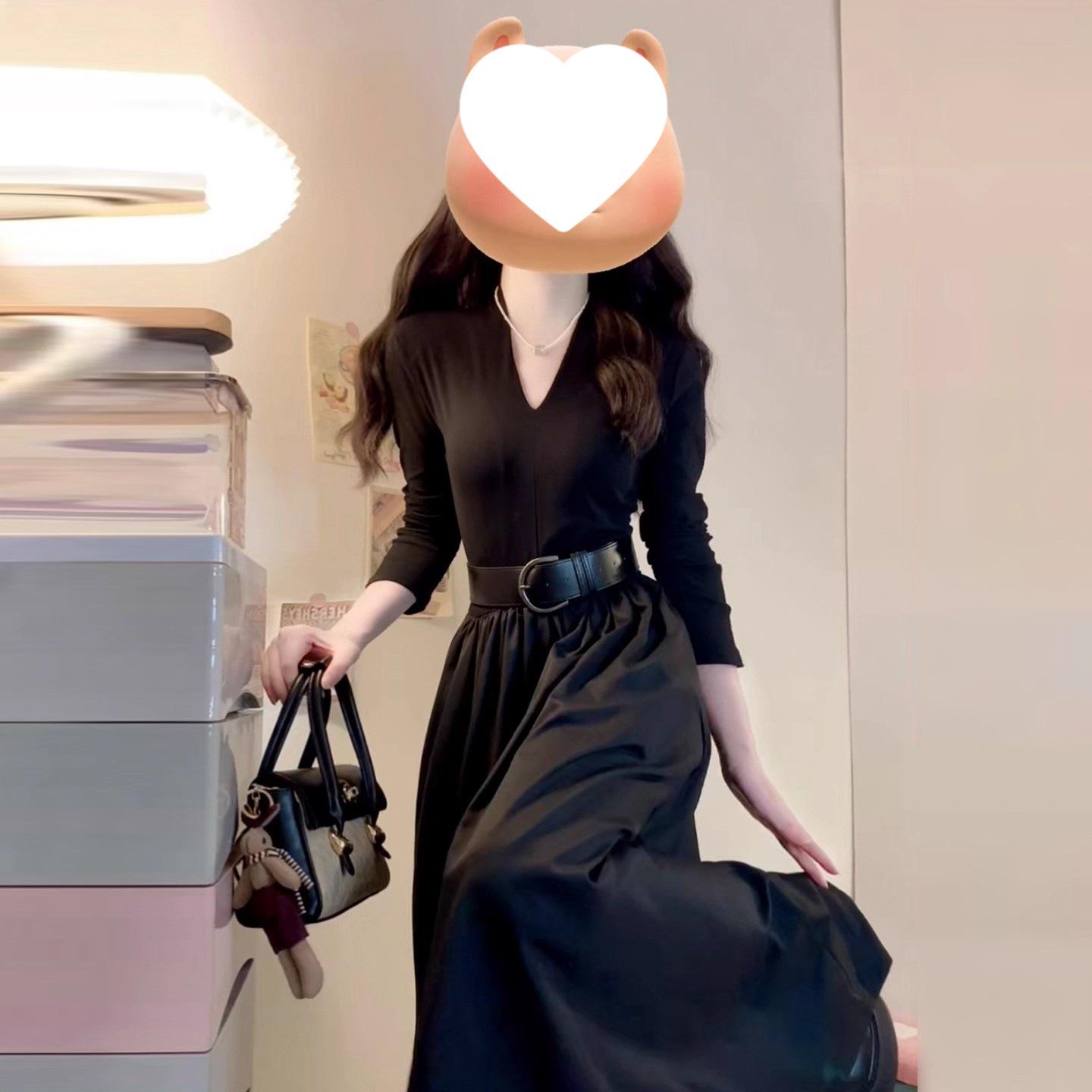 Elegant V-Neck Black Long-Sleeved Dress with Belt for Women - 2025 Early Autumn Collection XL чёрный
Elegant V-Neck Black Long-Sleeved Dress with Belt for Women - 2025 Early Autumn Collection XL чёрный