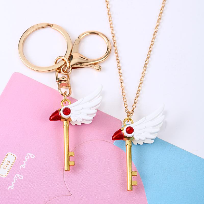 Fashion Anime Card Captor Sakura Keychain Kinomoto Sakura Star Wand Pendant Necklace for Women Men Kids Jewelry Accessories
Fashion Anime Card Captor Sakura Keychain Kinomoto Sakura Star Wand Pendant Necklace for Women Men Kids Jewelry Accessories