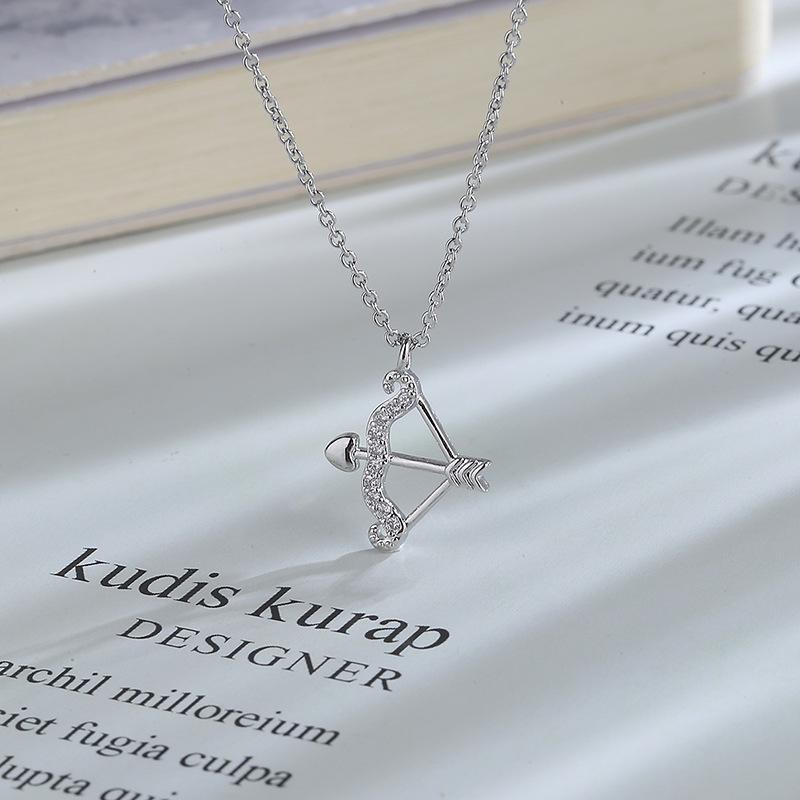 CIAXY Silver Color Eros Bow and Arrow Zircon Necklaces for Women Cupid Love Arrow Pendant Clavicle Chain Party Jewelry
CIAXY Silver Color Eros Bow and Arrow Zircon Necklaces for Women Cupid Love Arrow Pendant Clavicle Chain Party Jewelry