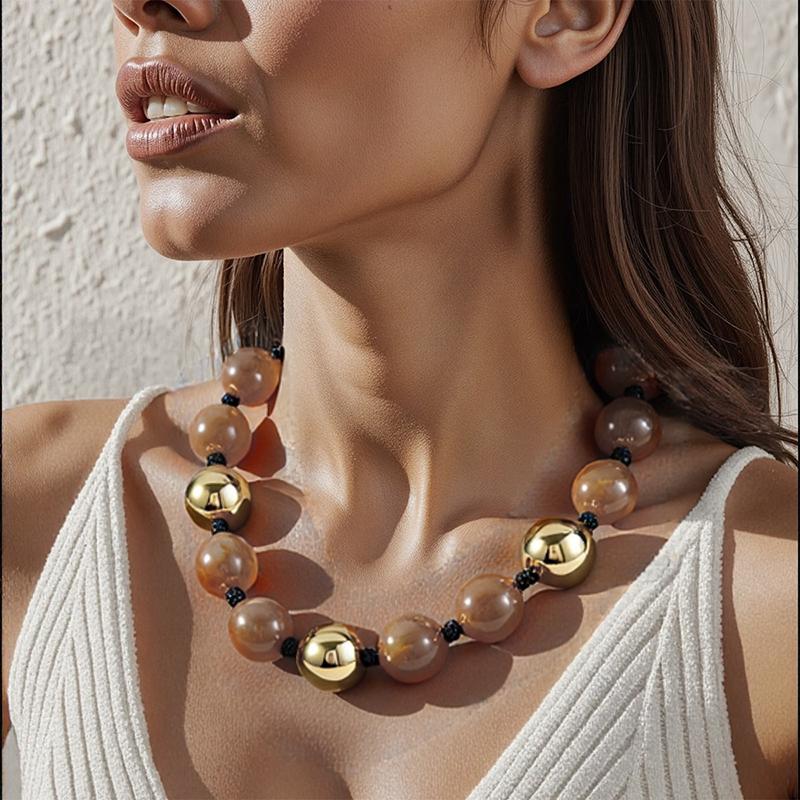 Acrylic Beads Necklace for Women Choker Punk Hip-hop Collars Jewelry Accessories кавовий
Acrylic Beads Necklace for Women Choker Punk Hip-hop Collars Jewelry Accessories кавовий