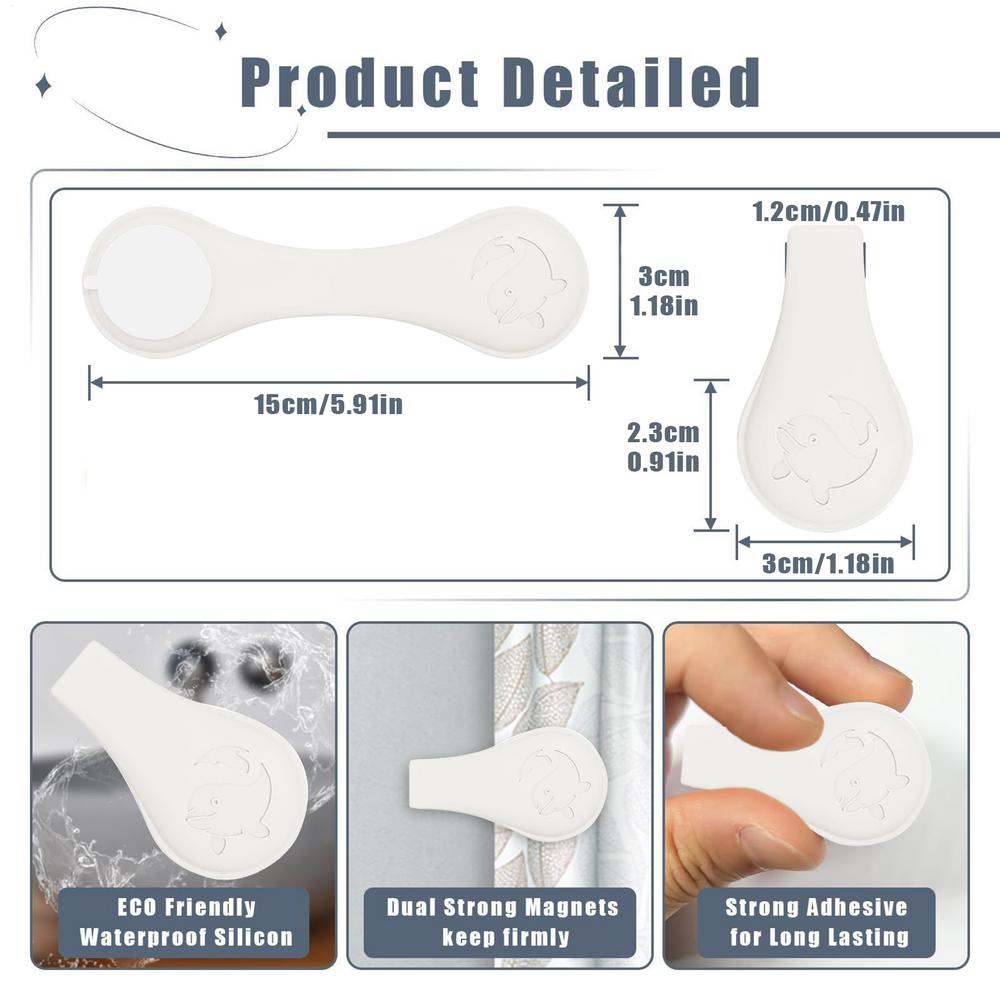 Magnetic Clip 3X Silicone Shower Drape Holder Windproof Splash Holder Adhesive Liner Clip For Travel Daily Use Laundry Wall білий
Magnetic Clip 3X Silicone Shower Drape Holder Windproof Splash Holder Adhesive Liner Clip For Travel Daily Use Laundry Wall білий