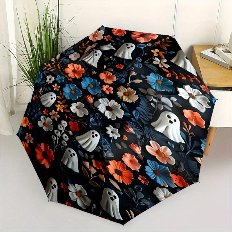 1pc Ghosts & Flowers Pattern Beautiful Looking Automatic Folding Umbrella, 3 Folding, 8 Iron Frame Design, Durable and Suitable for Travel and Da
1pc Ghosts & Flowers Pattern Beautiful Looking Automatic Folding Umbrella, 3 Folding, 8 Iron Frame Design, Durable and Suitable for Travel and Da