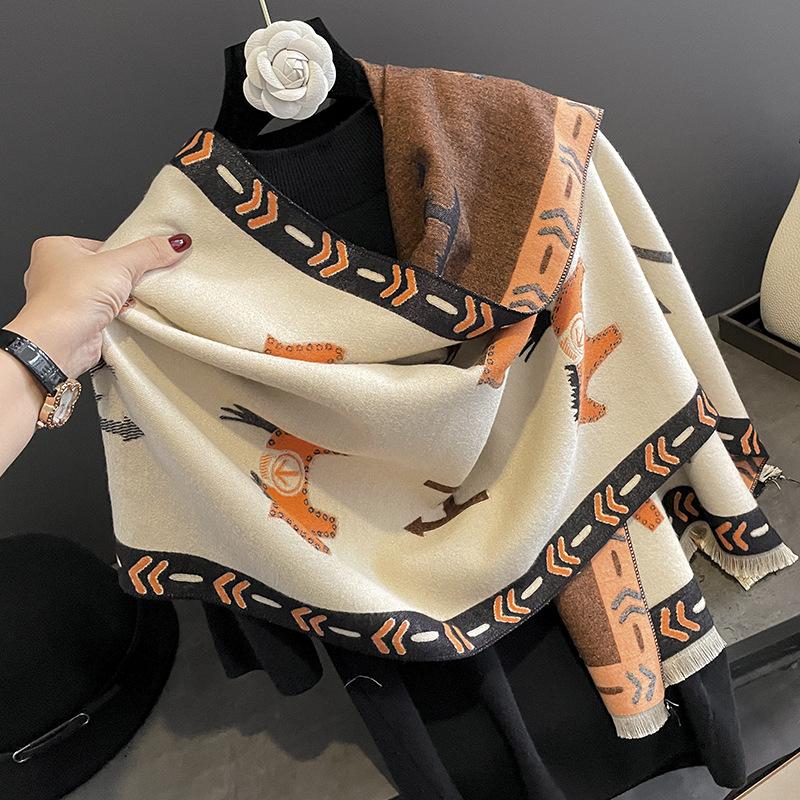 Autumn and winter new imitation cashmere pulling scarf women s thickened warm pony striped frame shawl warm scarf 190*65cm оранжевый
Autumn and winter new imitation cashmere pulling scarf women s thickened warm pony striped frame shawl warm scarf 190*65cm оранжевый