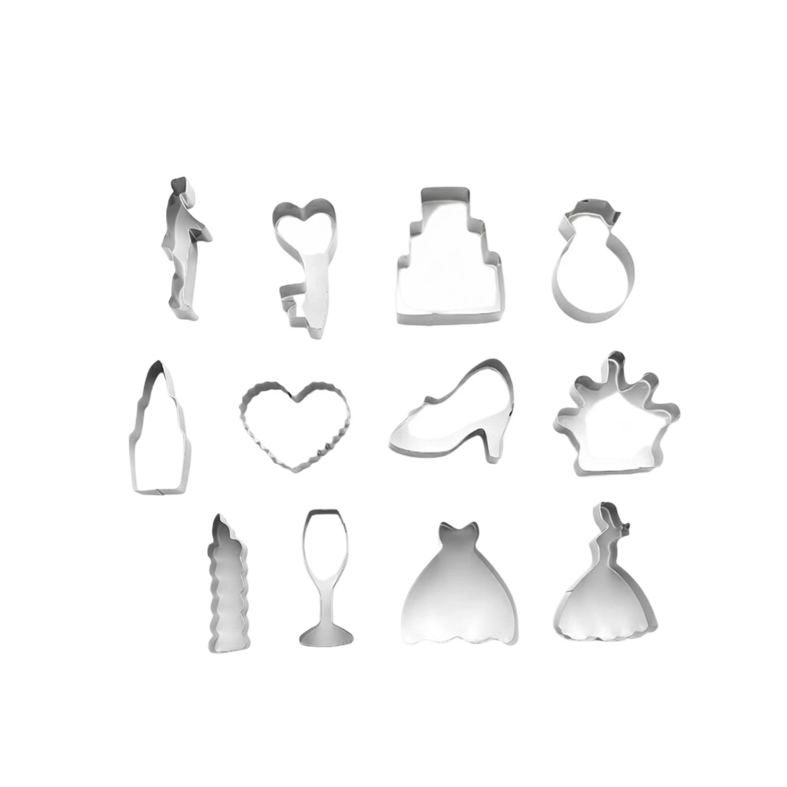 Stainless Steel Wedding Themed Cookie Cutters Set for Baking Tools with Various Shapes for Cake Decoration and Pastry Design One Size
Stainless Steel Wedding Themed Cookie Cutters Set for Baking Tools with Various Shapes for Cake Decoration and Pastry Design One Size